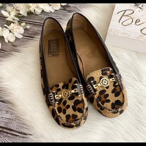 Aerosoles Leopard Print Loafers Fur Calf Hair, 11